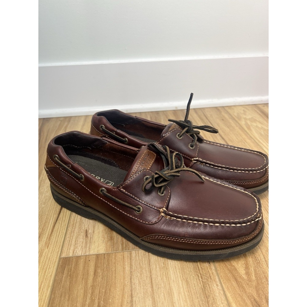 Sperry Men's 12M 2 Eye Amaretto Boat‎ Loafers Shoes Leather